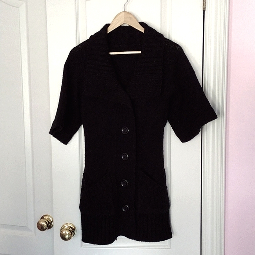 Black kimono style sweater, small